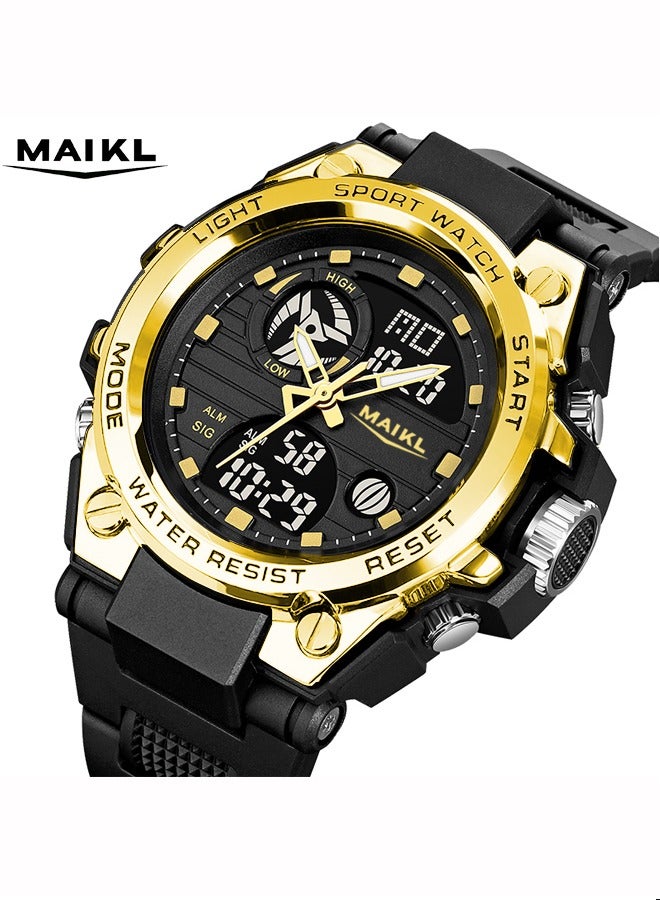 MAIKL Watch for Men Sports Water Resistant Analog Digital Watch PU Strap Black 2031 - Image 2
