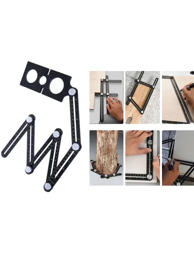 Aluminum Alloy Six Fold Ruler Folding Measuring Tool For Woodworking Tile Cutting - Image 1