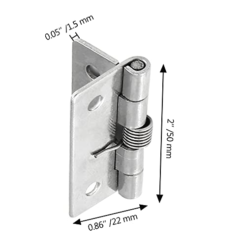 Luomorgo 4 Pcs Spring Loaded Hinges for Cabinets, 2 Inch Length Stainless Steel Spring Hinges Self Closing - Image 2