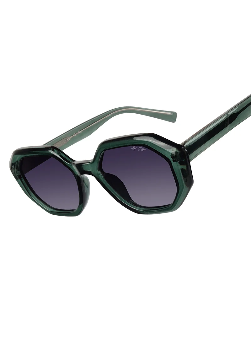 Woggles Red Pappy Rayvex Purple Polarized Hexagonal Sunglasses