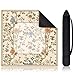 Sonwyoung 22 Inch Mini Chinoiserie Mahjong Mat for Travel Set Beige and White Floral Mahjong Mat Cute Small Domino Accessories Gifts Domino and Tile Game Table - Image 2