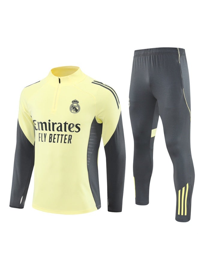 general 2025-2026 Real Madrid long-sleeved football training uniform suit, football jersey trousers suit adult size and children's size, a gift for fans and friends  - Image 1