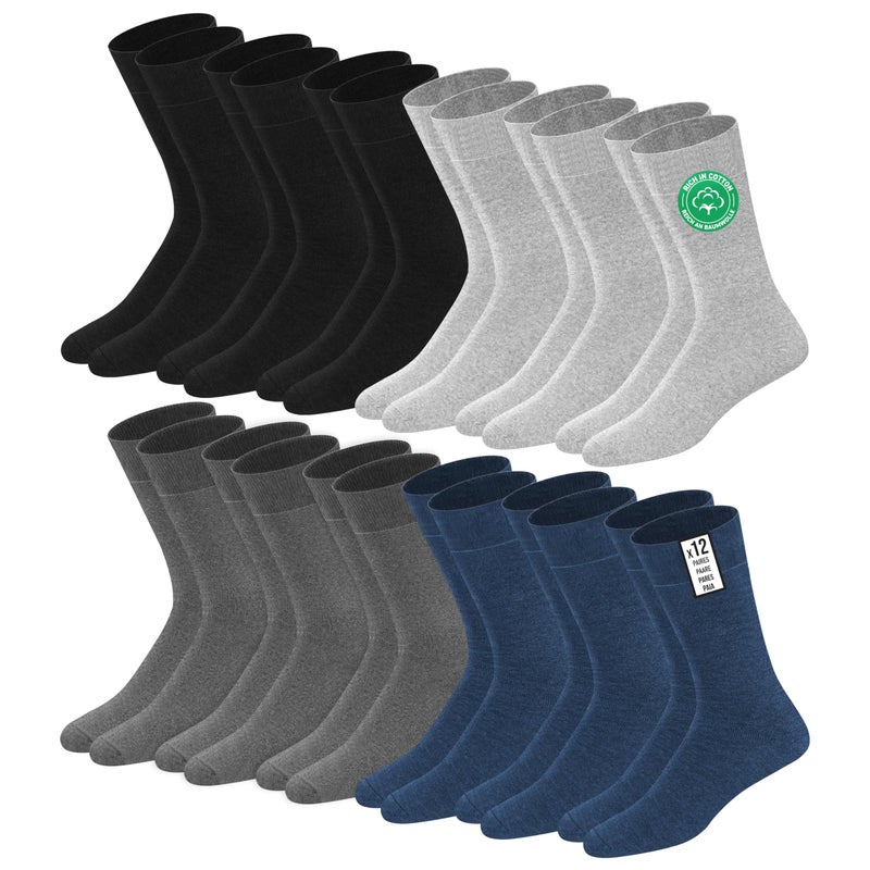 SOXCO Men's Crew Socks US 9-12 Multicolour, Pack of 12 Pairs - Image 1