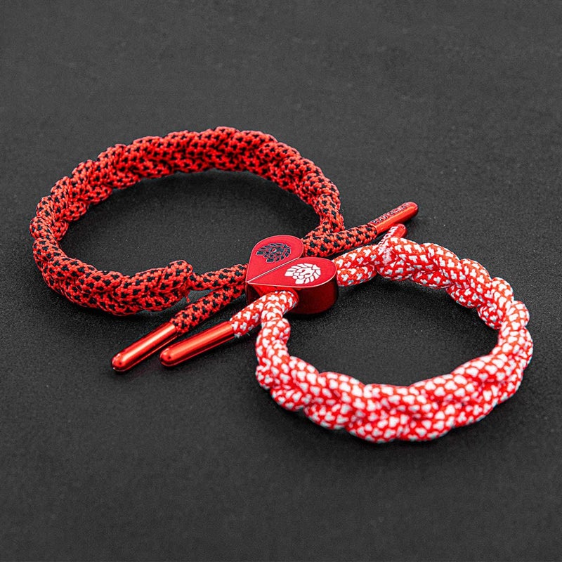 Rastaclat Couples Bracelet for Women and Men - Couples Red/Black/White Braided Bracelets | Adjustable Stackable & Made by Hand - Image 4