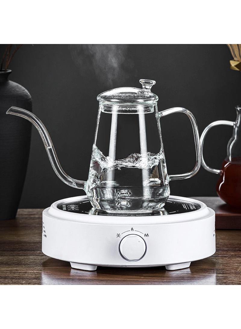 Y&D وعاء قهوة زجاجي شفاف مقاوم للحرارة بسعة 600 مل مع فوهة طويلة - Image 4