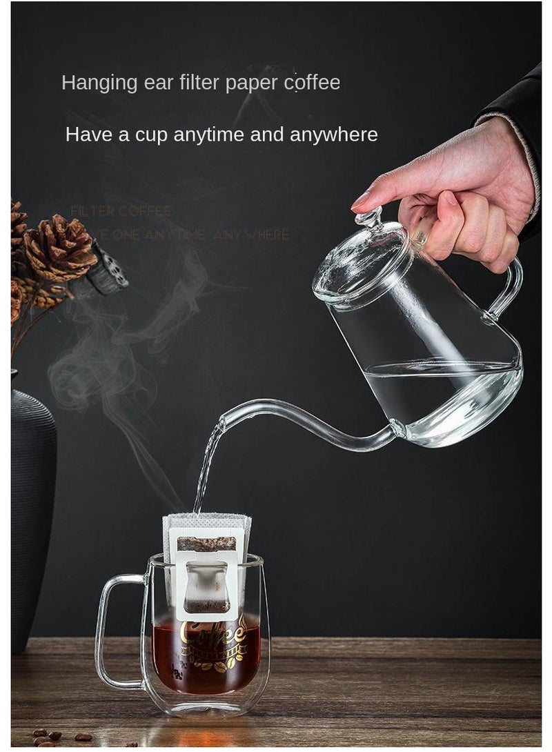 Y&D وعاء قهوة زجاجي شفاف مقاوم للحرارة بسعة 600 مل مع فوهة طويلة - Image 5
