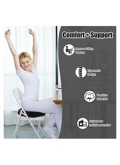 SYOSI Memory Foam Seat Cushion, Massage Seat Cushion, Anti Hemorrhoids Cushion, Hip Push Up, Yoga Orthopedic, Comfort Foam Tailbone Pillow, Car Office Chair Seat Cushion Pad (BLACK)  - Image 2