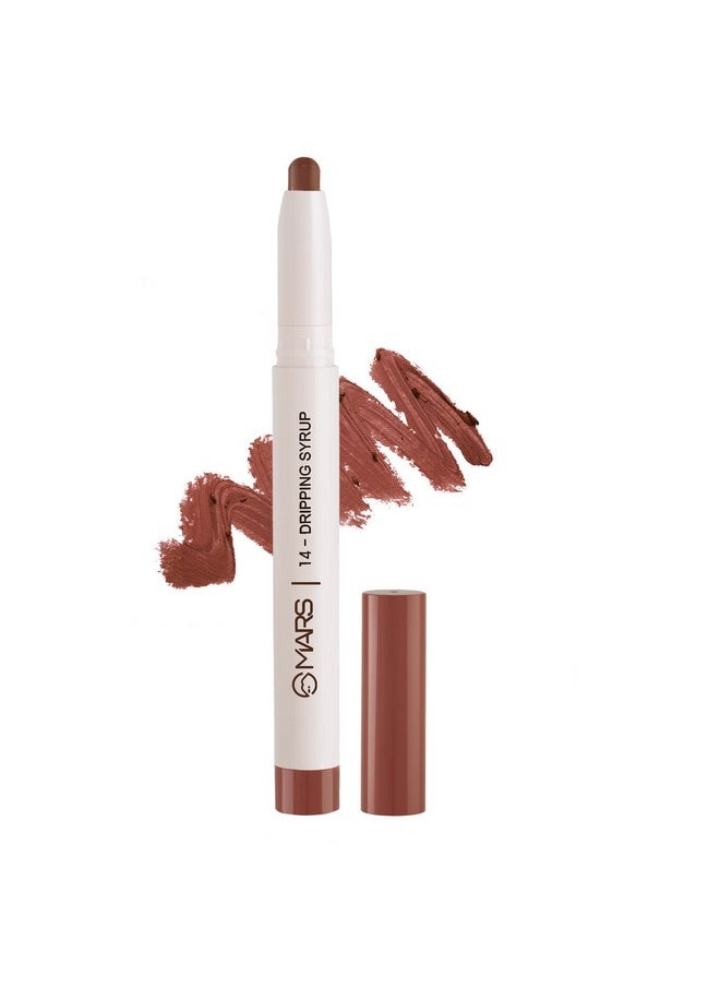 Mars - Retractable Poppins Long Lasting Lip Crayon | Matte Finish | Smudge Proof & Kiss Proof Crayon Lipstick For Women (1.3 Gm) (14-Dripping Syrup) - Image 1