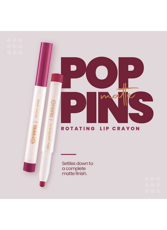 Mars - Retractable Poppins Long Lasting Lip Crayon | Matte Finish | Smudge Proof & Kiss Proof Crayon Lipstick For Women (1.3 Gm) (14-Dripping Syrup) - Image 1