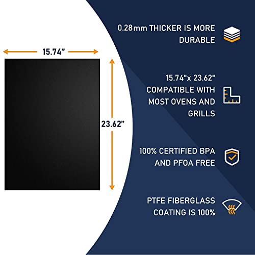 Meegoo Oven Liners for Bottom of Oven - 4 Pack Large Non Stick Oven Liners, Oven Mat For Bottom of Electric Oven and Gas Oven, BPA and PFOA Free, 15.74"x 23.62" - Image 4