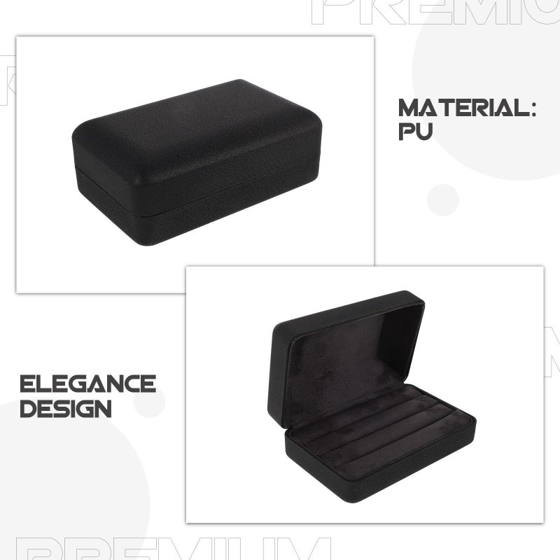 Black Travel Jewelry Organizer Case for Rings Earrings Portable Storage - Image 4