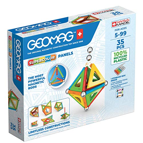 GEOMAG ألعاب مغناطيسية ملونة من جيوماغ للأطفال من عمر 5 سنوات 35 قطعة تعليمية مغناطيسية للأطفال مصنوعة في سويسرا من بلاستيك معاد تدويره بنسبة 100% - Image 1
