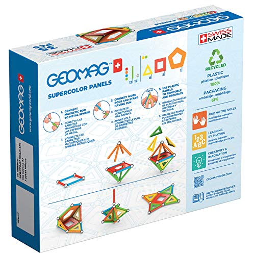 GEOMAG ألعاب مغناطيسية ملونة من جيوماغ للأطفال من عمر 5 سنوات 35 قطعة تعليمية مغناطيسية للأطفال مصنوعة في سويسرا من بلاستيك معاد تدويره بنسبة 100% - Image 5