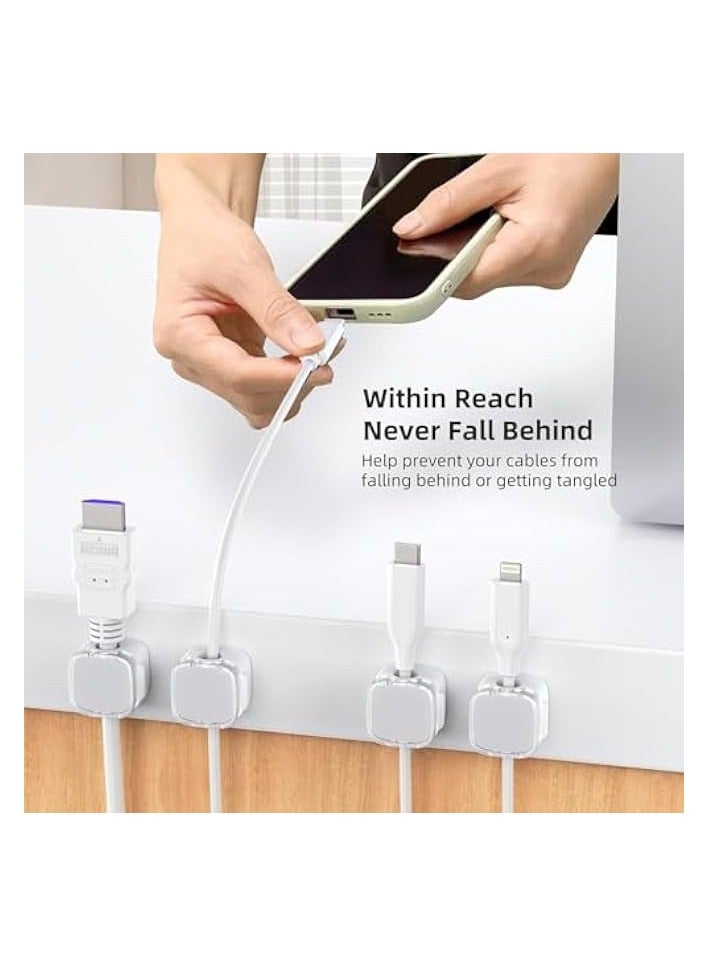 erorex 8 Pack Magnetic Cord Organizer, Cable Smooth Adjustable Easy Secure Cable Management, Wire Holder Keeper Organizer, Hide Or Organize Phone USB Charger Cable for Home, Office,Car,Desk - Image 4