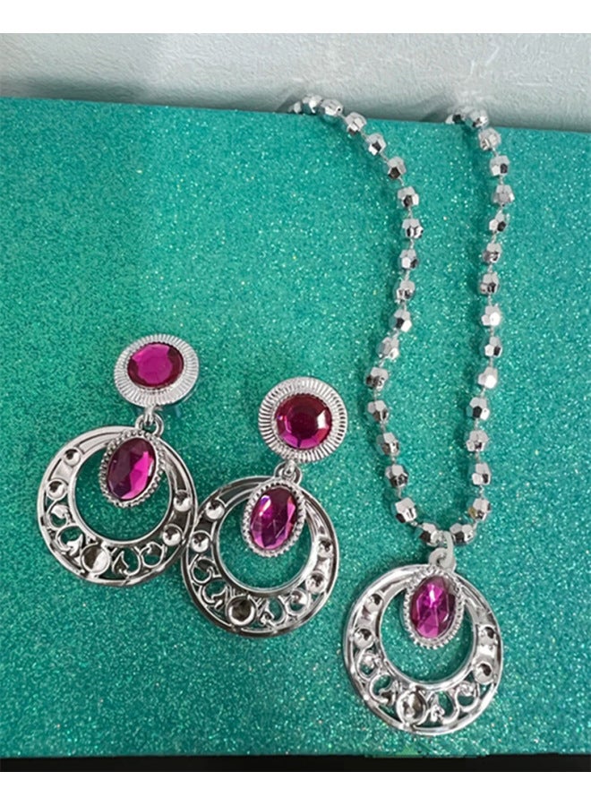 Korean Girl Jewelry Children's Toy Set Boxed Hair Accessories Earrings Necklace Children Princess Crown DIY-Color:Pink  - Image 4