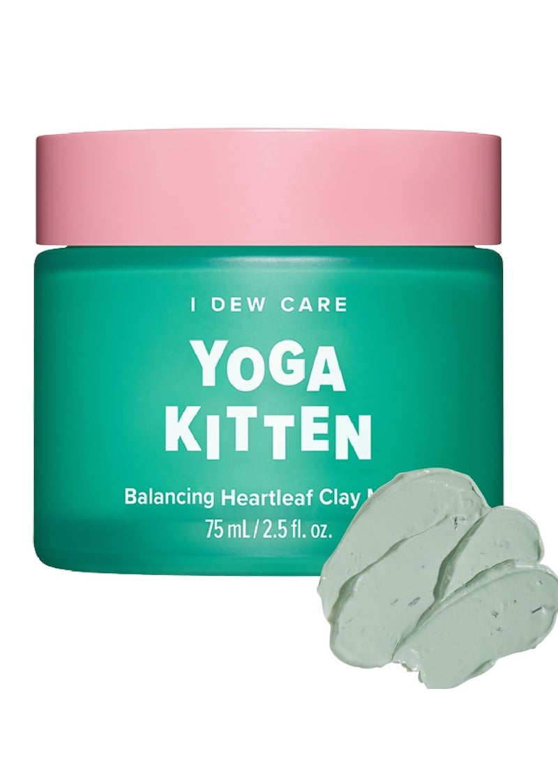I DEW CARE - I DEW CARE Heartleaf Clay Mask  Yoga Kitten  Washoff For Blemishprone with Kaolin Heartleaf Tea Tree Extract Home Spa Korean Skincare Glass Skin Look Soothing Exfoliating 25 FL Oz - Image 1