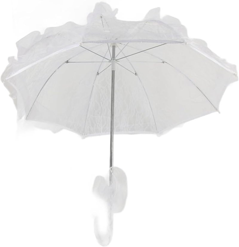 White Lace Parasol Umbrella Handcrafted Wedding Photography Prop Romantic Special Scenes - Image 5