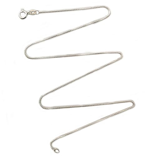 Parnika (Formerly Mj 925 Unisex Adult 0.9Mm 1.25Mm 2Mm Box Chain In Pure 92.5 Sterling Silver | Gift For Her N Him | Chandi Ki Chain | (0.9Mm, 18 Inches) - Image 1