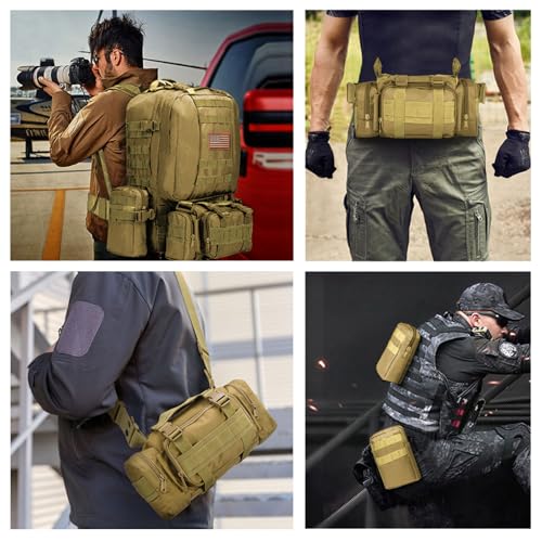 CVLIFE Tactical Backpack Military Army Rucksack 60L Large Assault Pack Detachable Molle Bag - Image 5