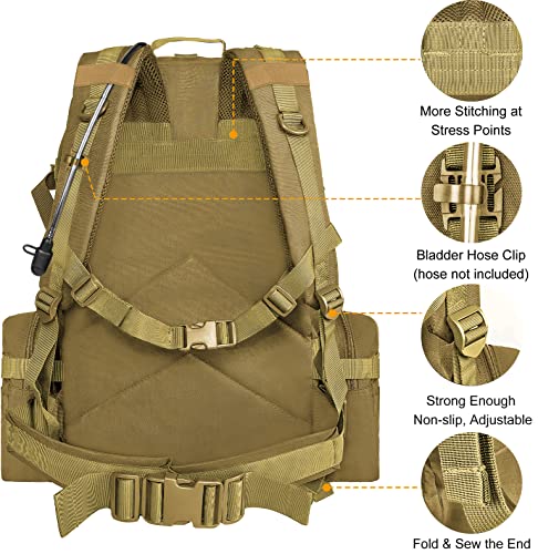 CVLIFE Tactical Backpack Military Army Rucksack 60L Large Assault Pack Detachable Molle Bag - Image 4