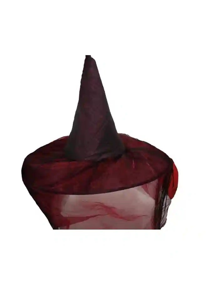 Red Witch Hat with Net