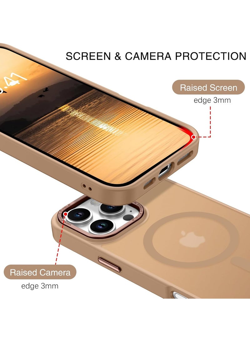 Magnetic Case for iPhone 16 Pro 6.3 Inch Case Translucent Matte Phone Case Slim Thin Shockproof Anti-Yellow Women Men Girls Boys Protective Cover (Desert Titanium) - Image 3