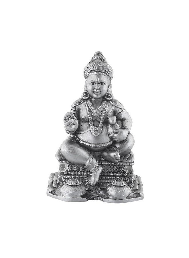 PRD CARATCAFE تمثال كوبر إيدول من الفضة النقية 925 من PRD CARATCAFE، وزن 30 إلى 32 جرام، مظهر عتيق لتمثال كوبر للعبادة، تمثال إله الثروة، تمثال هندوسي للديكور المنزلي، المكتب، غرفة المعيشة ولوحة القيادة في السيارة. - Image 1