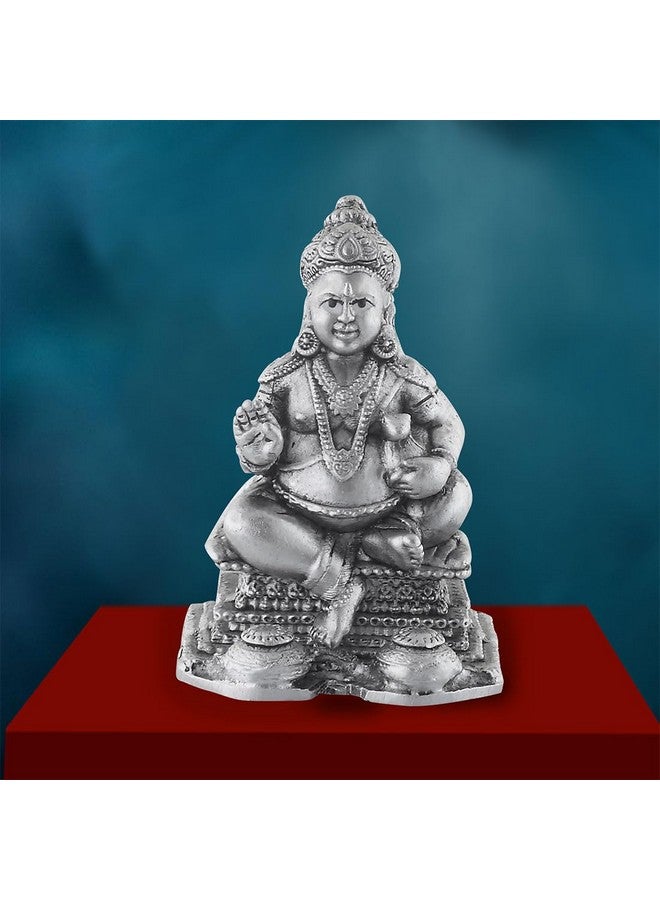 PRD CARATCAFE تمثال كوبر إيدول من الفضة النقية 925 من PRD CARATCAFE، وزن 30 إلى 32 جرام، مظهر عتيق لتمثال كوبر للعبادة، تمثال إله الثروة، تمثال هندوسي للديكور المنزلي، المكتب، غرفة المعيشة ولوحة القيادة في السيارة. - Image 2