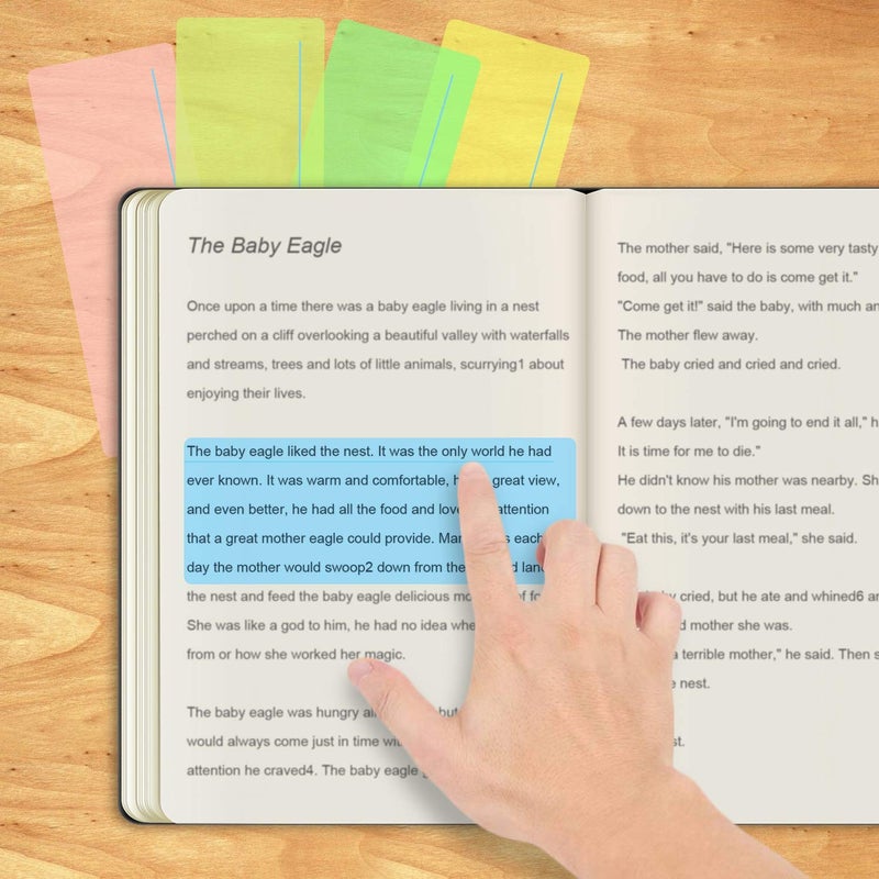 Zonon Guided Reading Highlight Strips Colored Overlay Reading Tracking Rulers Helps with Reduce Visual Stress (16 pack) - Image 4
