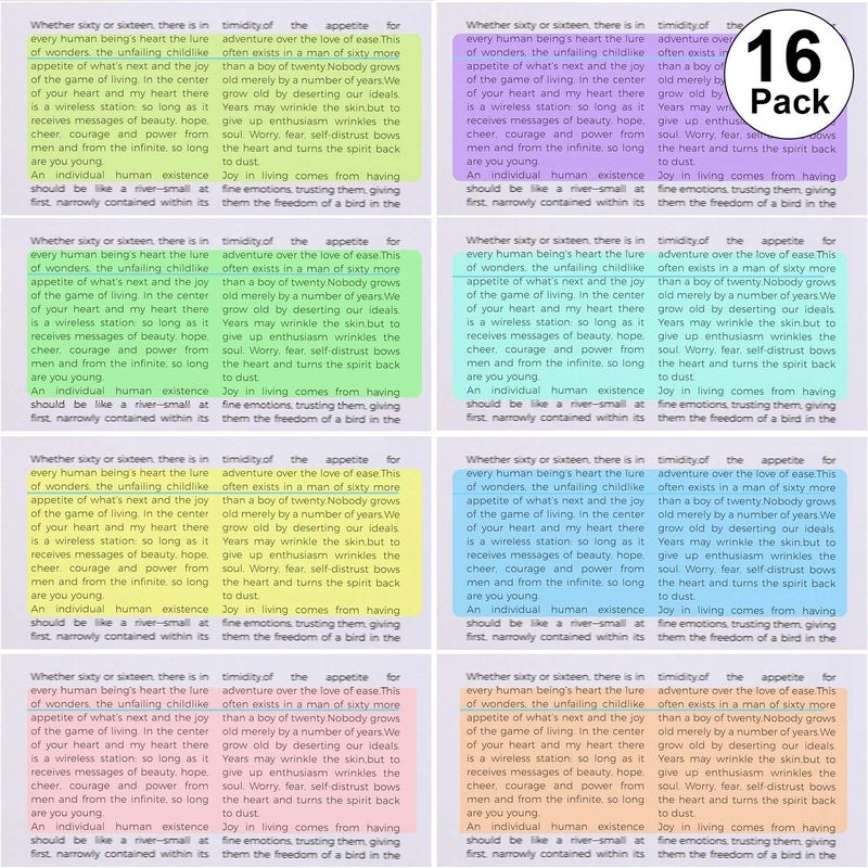 Zonon Guided Reading Highlight Strips Colored Overlay Reading Tracking Rulers Helps with Reduce Visual Stress (16 pack) - Image 2