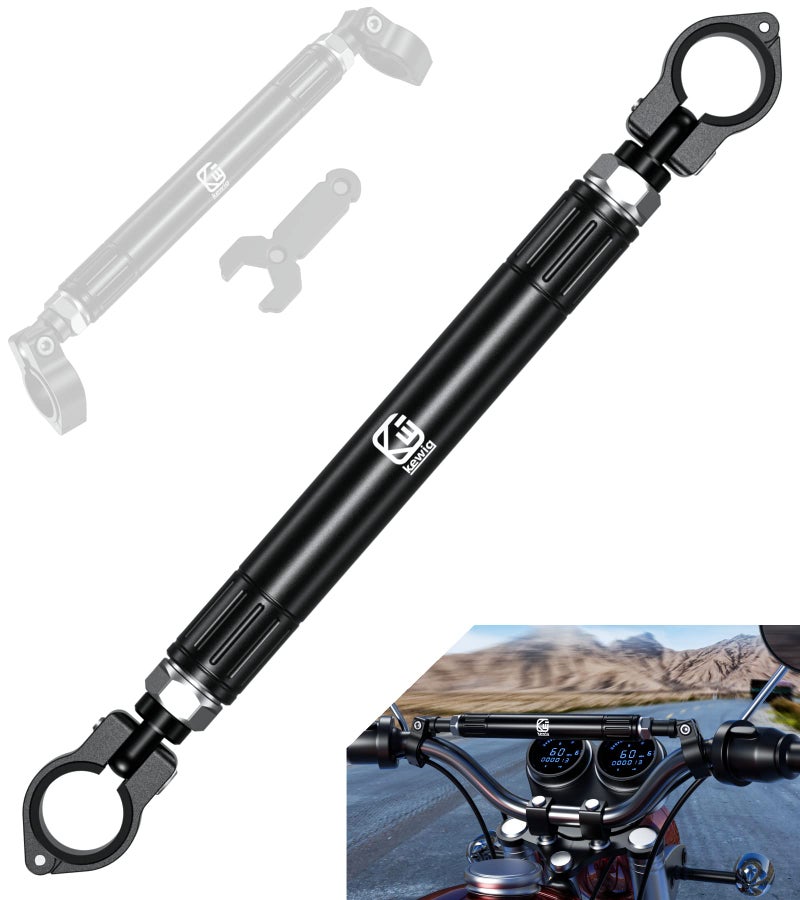 BRCOVAN Aluminum Alloy Cross Bar for Motorcycle, Length Adjustable Design Handlebar Extender Extension, Motorcycle Balance Bar Reinforce Lever Compatible with Handlebar 22mm in Diameter - Image 1