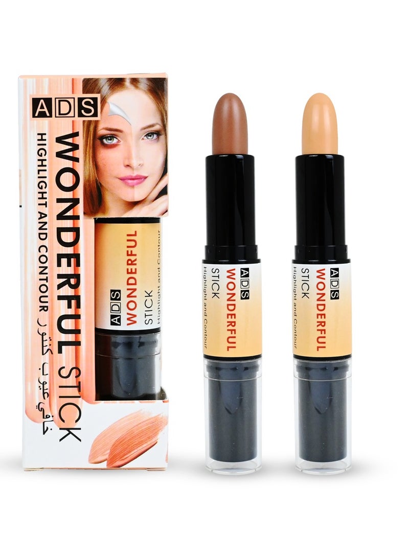 ADS Long Lasting Face Foundation Concealer Pen Dark Circle Corrector Contour Stick - Image 1