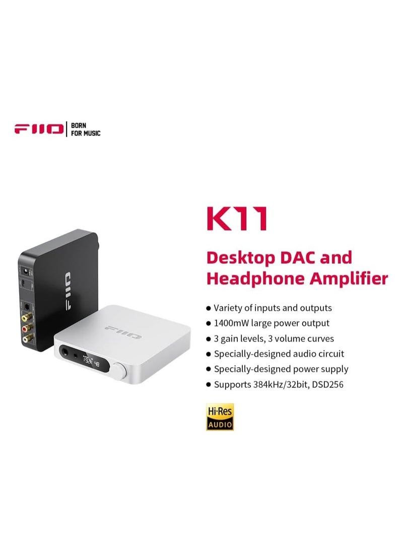 FiiO - FiiO K11 Truly Balanced Desktop DAC and Headphone Amplifier - Black - Image 1