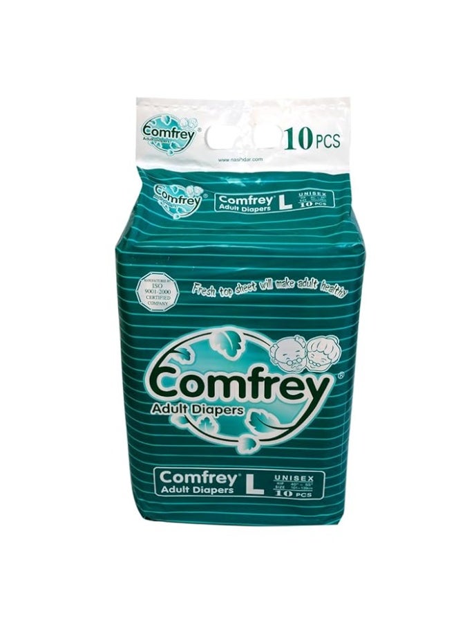 Comfrey Adult Diapers Large - 10's Disposable Hip Size 40inches to 55inches - Image 2
