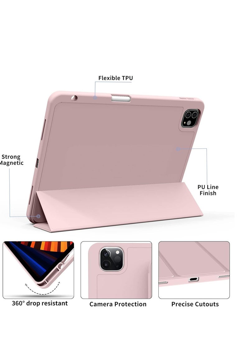 ماركة غير محددة - iPad 10.2 Inch 8th Generation (2020) / 7th Generation (2019) 5 in 1 Smart Case with Viewing Angle Soft TPU Silicone Back Cover with Auto Wake/Sleep (gold) - Image 1