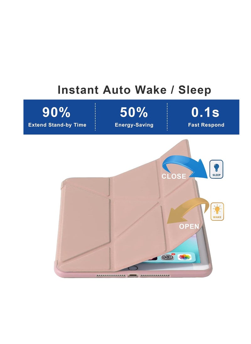 ماركة غير محددة - iPad 10.2 Inch 8th Generation (2020) / 7th Generation (2019) 5 in 1 Smart Case with Viewing Angle Soft TPU Silicone Back Cover with Auto Wake/Sleep (gold) - Image 1