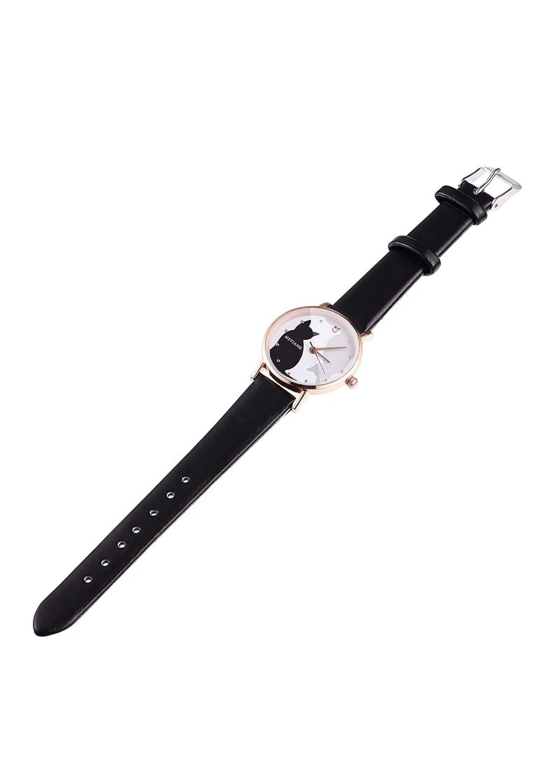 Y&D Women's Watches Cute Cartoon Cat Wrist Watches Girls Simple Harajuku Style Belt Quartz Watch for Girls Ladies Women Students Creative Wristwatches Woman Bracelet  - Image 4