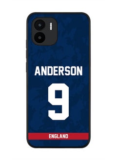 Rugged Black Edge Case for Xiaomi Redmi A1, Slim fit Soft Case Flexible Rubber Edges Thin Cover - Player Name - James Anderson, Jersey Number- 9