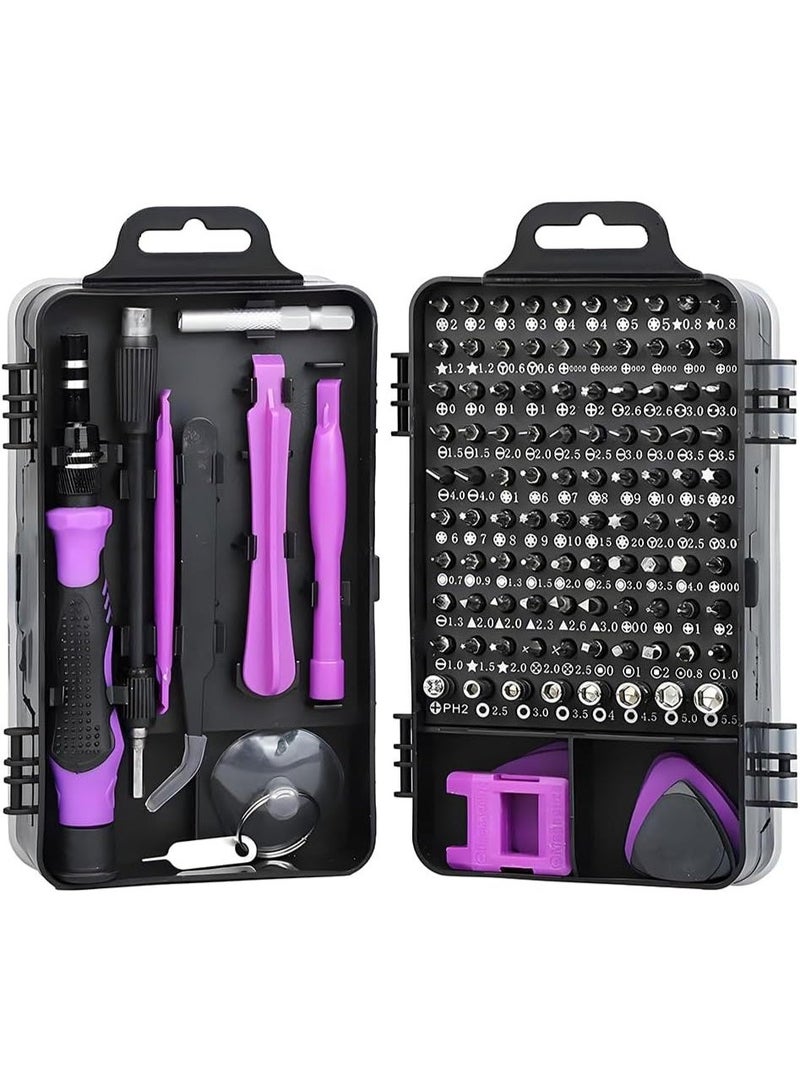 Arabest Purple Magnetic Screwdriver Set, Electronics Repair Tool Kit Micro Magnetic Bit for iPhone, Computer, Laptop, Phone, Mac, Tablet, Home DIY, Game Consoles, Glasses, Watch, Doorbell, 115 in 1 - Image 1