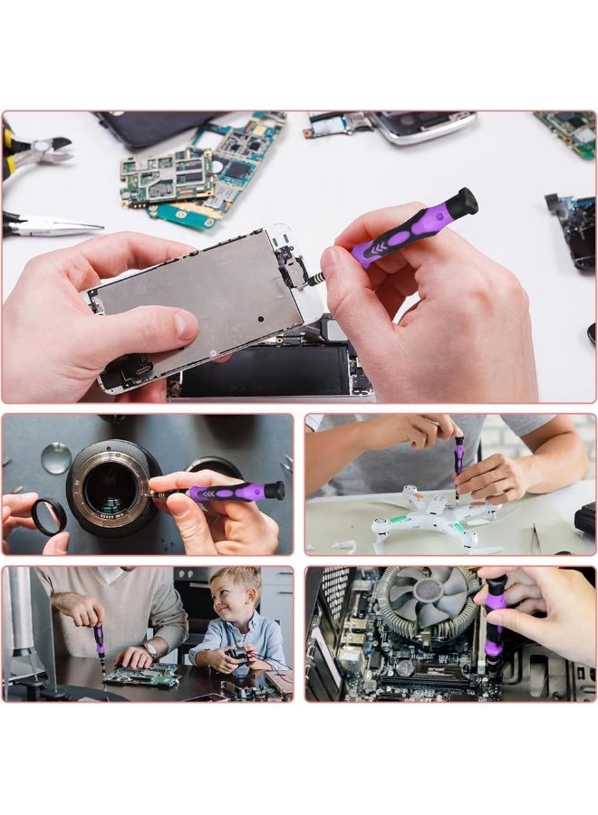 Arabest Purple Magnetic Screwdriver Set, Electronics Repair Tool Kit Micro Magnetic Bit for iPhone, Computer, Laptop, Phone, Mac, Tablet, Home DIY, Game Consoles, Glasses, Watch, Doorbell, 115 in 1 - Image 5