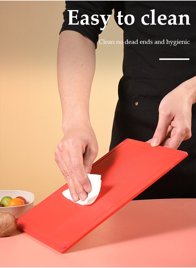 DUNISO 4PCS Kitchen Cutting Boards, plastic cutting board with storage rack, kitchen classification cutting board, double sided usable, suitable for different types of food in the kitchen  - Image 5