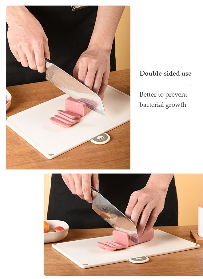 DUNISO 4PCS Kitchen Cutting Boards, plastic cutting board with storage rack, kitchen classification cutting board, double sided usable, suitable for different types of food in the kitchen  - Image 4