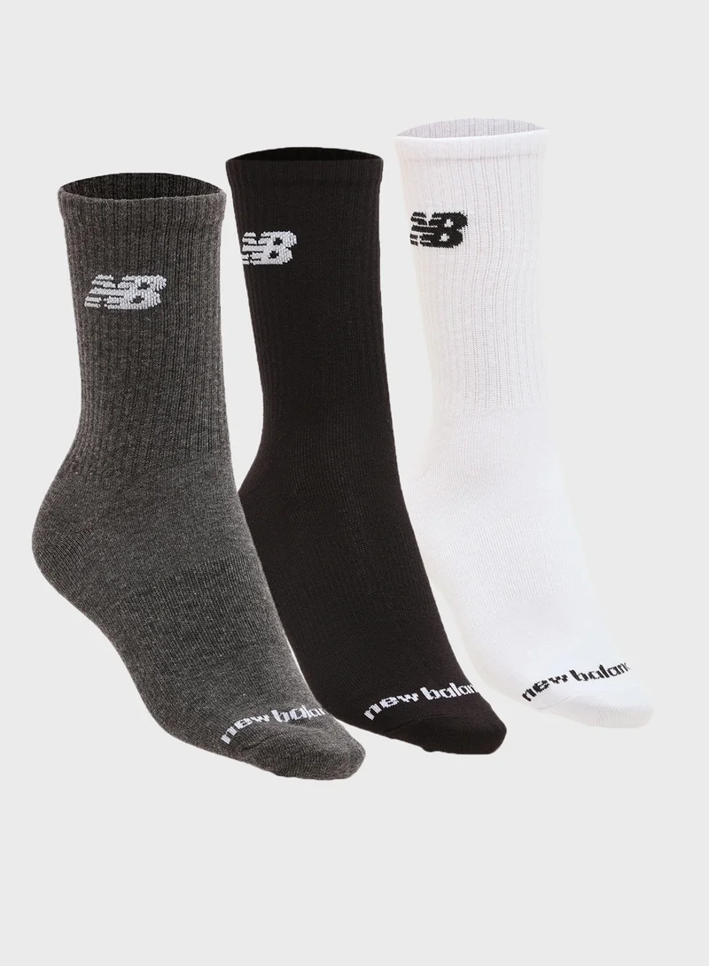 New Balance 3 Pack Everyday Lightweight Quarter Crew Socks