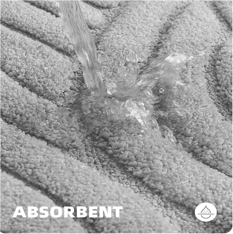 Extra Thicken Bathroom Bath Mat Floor Carpets for Lavatory Washroom Bathtub Side Microfiber Solid Toilet Rug Large Size(White,40x60cm) - Image 4