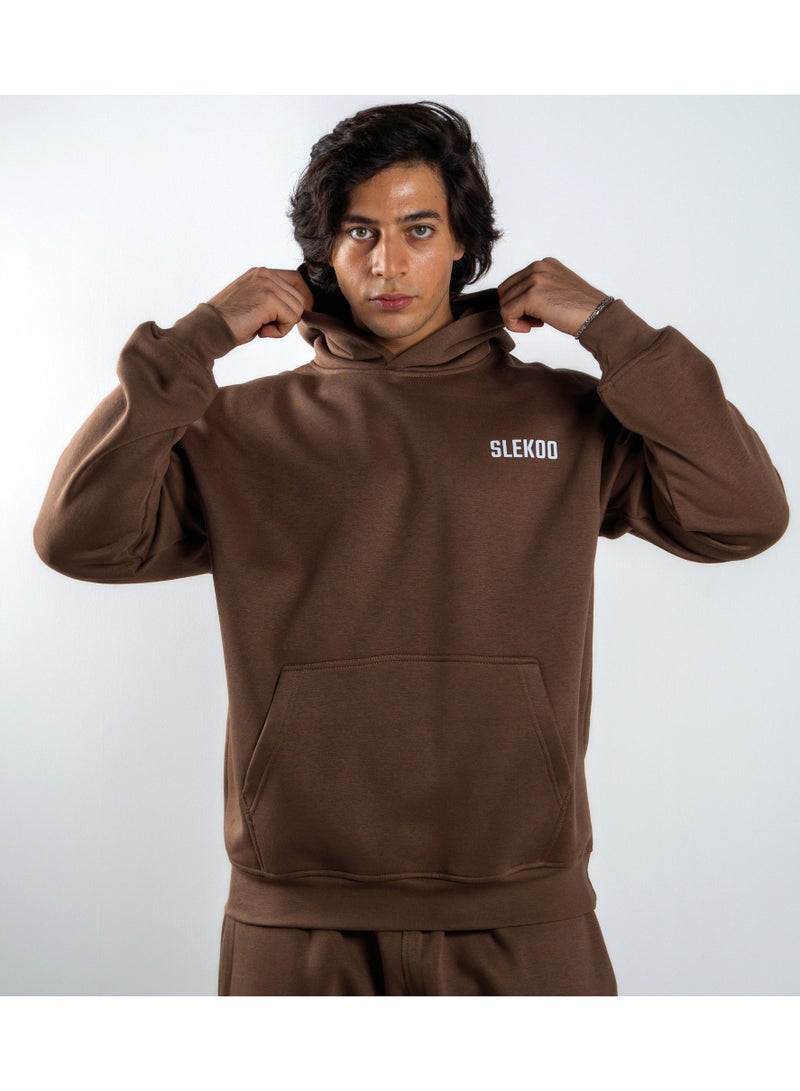 Slekoo Slekoo Oversized Hoodie for Men & Women, Unisex Cotton Fleece Pullover Sweatshirt, Winter 2025 Collection, Casual Streetwear Fashion Sweater  - Image 2