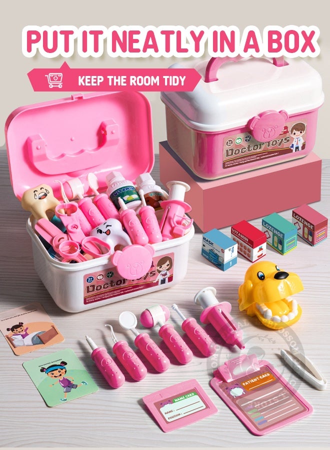 BEBLOSSOM 65Pcs Kids Doctor Kit for Ages 3+ with Working Stethoscope, Lab Coat & Carry Case, Pretend Play Medical Set for Boys & Girls - Image 3