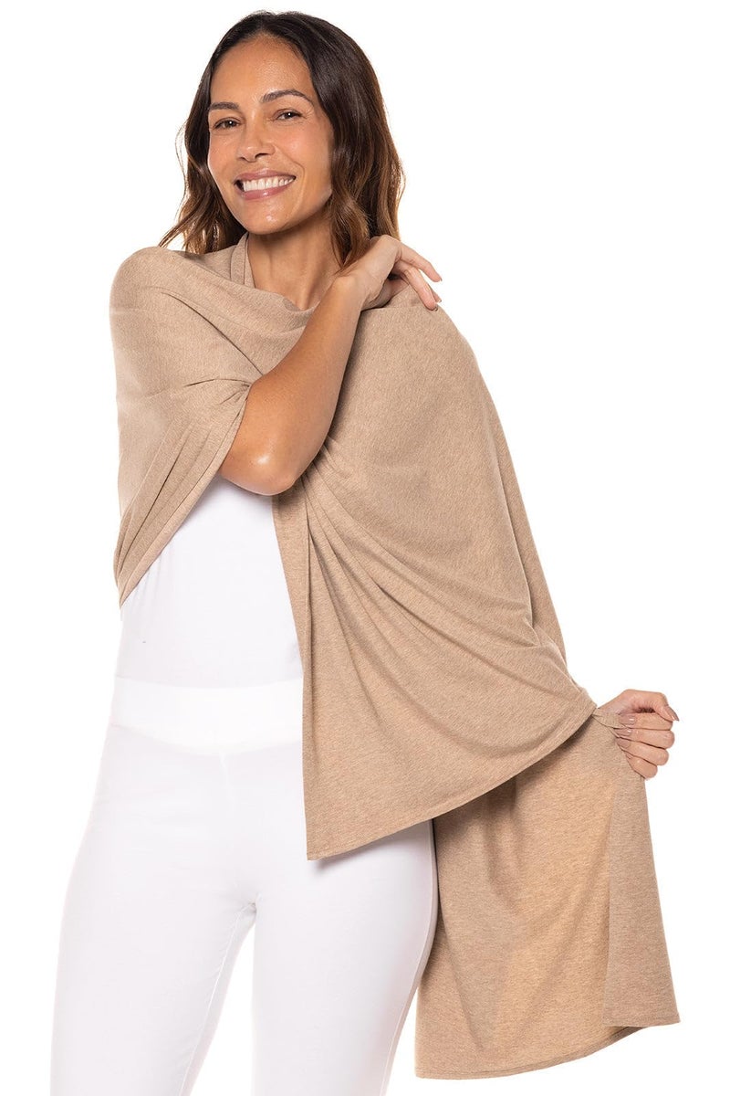 Coolibar Beach Shawl - UPF 50+ Sun Protection - Sanibel in Dark Taupe Heather - Image 5
