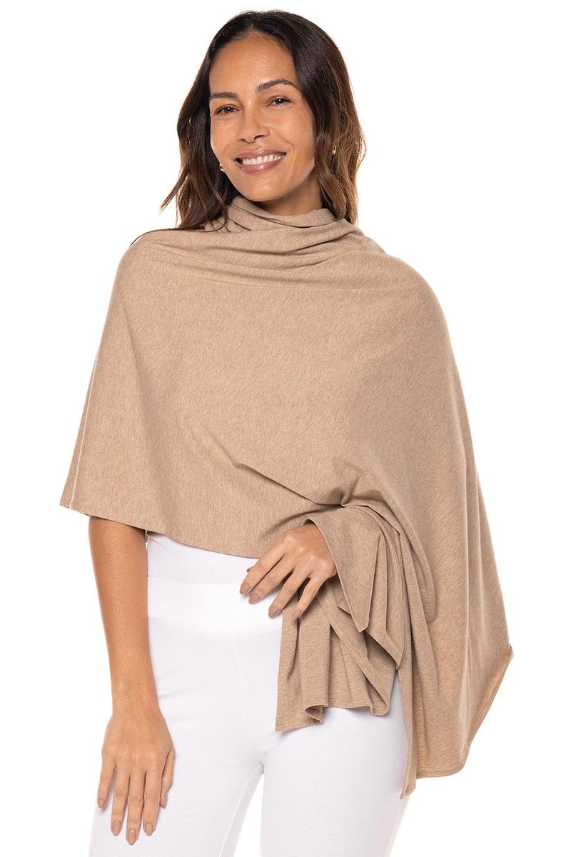 Coolibar Beach Shawl - UPF 50+ Sun Protection - Sanibel in Dark Taupe Heather - Image 1