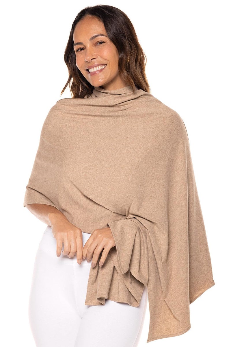 Coolibar Beach Shawl - UPF 50+ Sun Protection - Sanibel in Dark Taupe Heather - Image 2