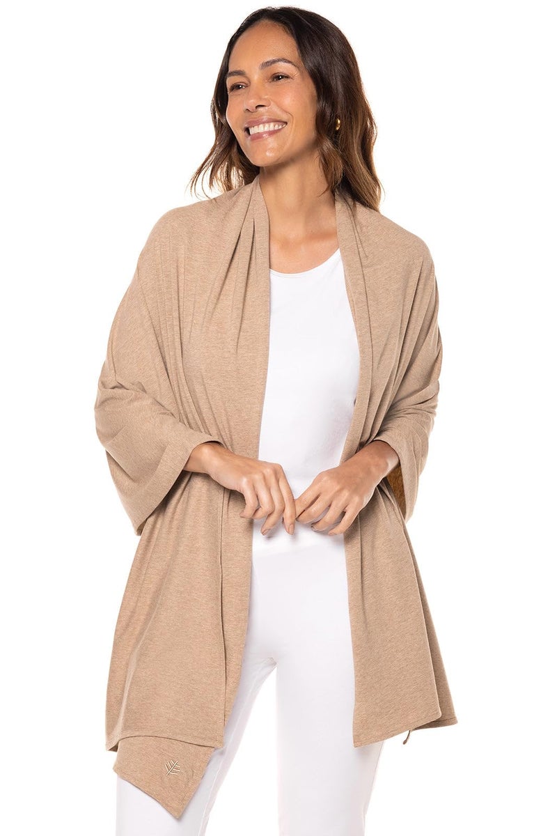Coolibar Beach Shawl - UPF 50+ Sun Protection - Sanibel in Dark Taupe Heather - Image 4